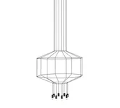 Lampy sufitowe - KingHome Lampa wisząca 80x150cm King Home Flusso czarno-srebrna kod: 91908 91908 - miniaturka - grafika 1