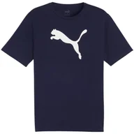 Koszulki męskie - Koszulka Męska Puma Team Rise Logo Jersey Cotton Granatowa 658705 06 M - miniaturka - grafika 1