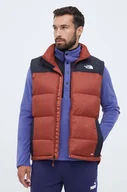 Kamizelki męskie - The North Face bezrękawnik puchowy męski kolor brązowy zimowy - miniaturka - grafika 1