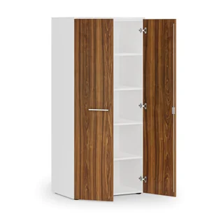 Szafa biurowa z drzwiami PRIMO WHITE, 1781 x 800 x 500 mm, biały/orzech - Szafy biurowe - miniaturka - grafika 1