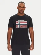 Koszulki męskie - Napapijri T-Shirt S-Lari NP0A4IE59411 Czarny Regular Fit - miniaturka - grafika 1