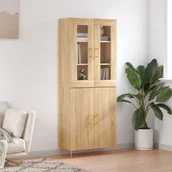 Witryny - vidaXL Witrynka, dąb sonoma, 69,5x34x180 cm, materiał drewnopochodny - miniaturka - grafika 1