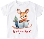Koszulki dla dziewczynek - Świąteczna dziecięca koszulka santa128 - miniaturka - grafika 1