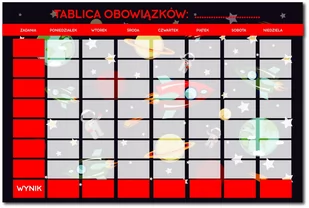 Tablica magnetyczna, tablica obowiązków Kosmos - Tablice dla dzieci - miniaturka - grafika 1