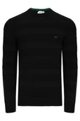 Swetry męskie - Lacoste Sweter Męski Logo Czarny Prezent L - miniaturka - grafika 1