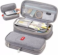 Piórniki - Duży Piórnik 3w1 Komorowy Kosmetyczka Saszetka - miniaturka - grafika 1