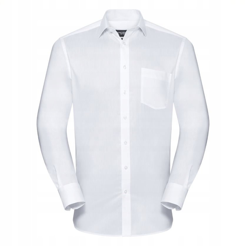 Koszula męska dopasowana elegant z długim rękawem Biały r. 2XL