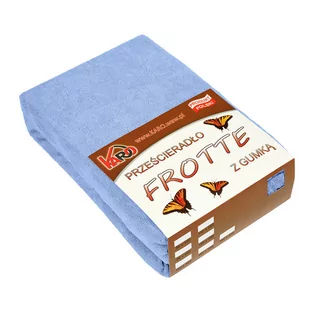 Prześcieradło frotte z gumką KARO 90x200 cm, błękitne 028 grube 200g/m2 - Prześcieradła - miniaturka - grafika 1