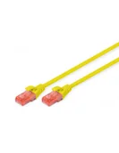Kable miedziane - Digitus Przewód krosowy RJ45 U-UTP Cat6 5.00 m Żółty LSZH DK-1617-050/Y - miniaturka - grafika 1