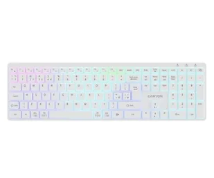 CANYON Klawiatura HKB-W11 UK/US RGB Dwa Tryby Bezprzewodowa Biała CNS-HBTK11W - Klawiatury - miniaturka - grafika 1