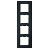 Klawisze i ramki - Hager polo Berker B.7 Ramka poczwórna antracyt mat 10146626 10146626 - miniaturka - grafika 1