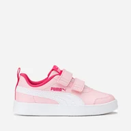 Buty dla chłopców - Tenisówki dziecięce dla dziewczynki na rzepy Puma Courtflex v2 V 37154325 34 (1½UK) Różowe (4065449386937) - miniaturka - grafika 1