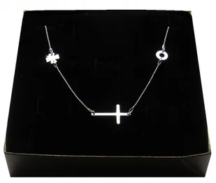 NASZYJNIK CELEBRYTKA 3 ZAWIESZKI krzyż srebro 925 - Naszyjniki - miniaturka - grafika 1