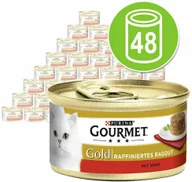 Mokra karma dla kotów - Gourmet Gold Ragout, 48 x 85 g - Wołowina i kurczak - miniaturka - grafika 1