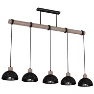 Lampy sufitowe - Milagro Lampa wisząca ERIK Sawn black/Patinated wood 5XE27 MLP7641 - miniaturka - grafika 1