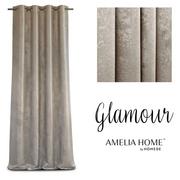 Zasłony - Amelia Home Zasłony na przelotkach 140x250 zaciemniające zamszowe Glamour beżowe AH/GLAM/EYE/SA/1425 - miniaturka - grafika 1