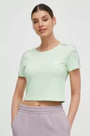 Koszulki sportowe damskie - adidas t-shirt damski kolor zielony - miniaturka - grafika 1