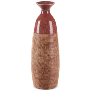 Wazon EUROFIRANY Elda 04 402752 18 x 51 cm Czerwony - Wazony i flakony - miniaturka - grafika 1