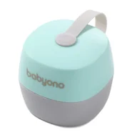 Akcesoria do smoczków - Babyono Pojemnik Na Smoczek Etui Elastyczne Zapięcie Szaro-Miętowy - miniaturka - grafika 1