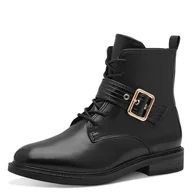Kozaki damskie - Marco Tozzi Damskie buty Bootie Laced 2-25101-43, modne kozaki, czarne/złote, 36 EU, Czarny/z?oty, 36 EU - miniaturka - grafika 1