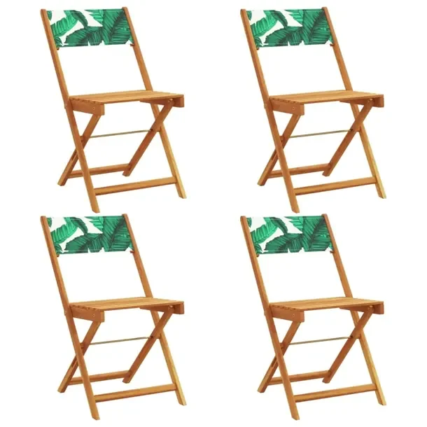 Składane krzesło ogrodowe zielone z akacjowego drewna 41 x 52,5 x 80 cm