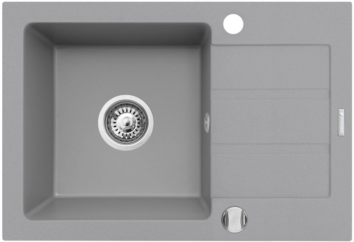 Pyramis Zlew. NEXT 68x44 1B 1D szary beton