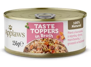 Applaws Taste Toppers w bulionie, 6 x 156 g - Kurczak z szynką, dynią, marchewką i groszkiem - Mokra karma dla psów - miniaturka - grafika 1