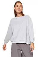 Bluzy damskie - TRENDYOL Bluza damska Crew Neck Plain Oversize, szary, L - miniaturka - grafika 1