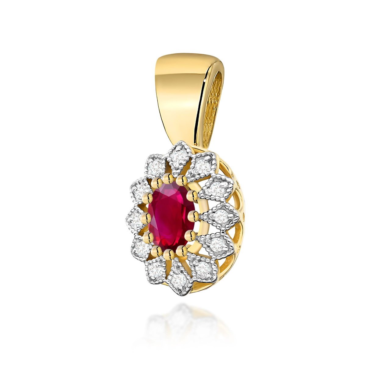 Złota zawieszka / wisiorek Rubin 0,60ct żółte złoto pr. 585