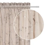 Zasłony - Zasłona gotowa na taśmie MARMY 140x270 welurowa półzaciemniająca ciemnobeżowa - miniaturka - grafika 1