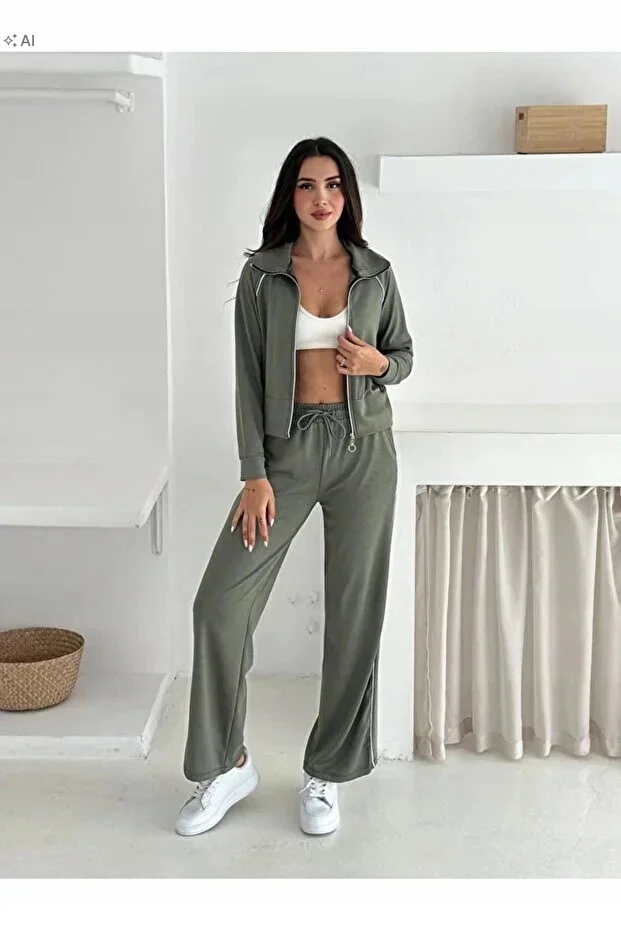 DRES KOMPLET DAMSKI MELANŻOWY KALIFORNIJSKI WYGODNY XL 5IA