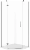 Kabiny prysznicowe - Cersanit SET C517 KABINA PIĘCIOKĄTNA CITY LEWA CHROM 80X80X195+TAKO SLIM WIR - miniaturka - grafika 1