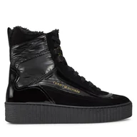 Botki damskie - Botki Tommy Hilfiger Patent Laceup City Snow Boot FW0FW07841 Czarny - miniaturka - grafika 1