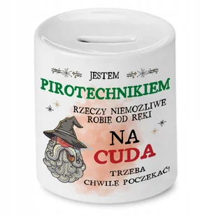 Skarbonka Dla Pirotechnika na Urodziny na Prezent z Nadrukiem ze Zdjęciem + Opakowanie na prezent (wzór 01) - Skarbonki - miniaturka - grafika 1