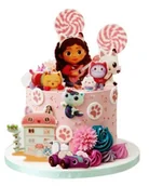 Dodatki do ciast w proszku - Zestaw Dekoracje na Tort Koci Domek Gabi 15 El - miniaturka - grafika 1