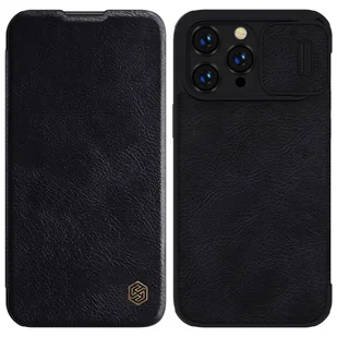 Nillkin Qin Leather Pro Case etui iPhone 14 Pro Max osłona na aparat kabura pokrowiec obudowa z klapką czarny - Etui i futerały do telefonów - miniaturka - grafika 1