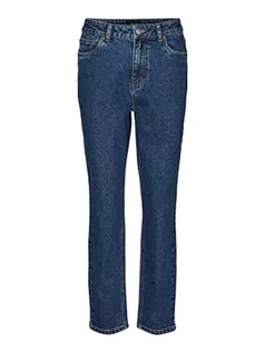 Spodnie damskie - VERO MODA Damskie spodnie jeansowe, niebieski (Dark Blue Denim), 27W / 34L - grafika 1