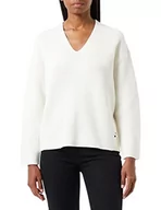 Swetry damskie - BOSS Damski sweter z dzianiny w kolorze białym, L (DE) - miniaturka - grafika 1