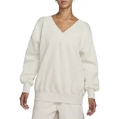 Swetry damskie - Nike FB8317-104 W NSW PHNX FLC OS Vneck SWTSH Długi sweter damski LT Orewood BRN/Sail Rozmiar XS - miniaturka - grafika 1