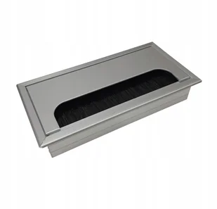 Przepust kablowy aluminium 160x80 mm przelotka kablowa srebrna - Meble modułowe i akcesoria - miniaturka - grafika 1