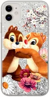 Etui i futerały do telefonów - Etui płynny brokat do Apple IPHONE 12 / 12 PRO Disney: Chip & Dale 003 oryginalne i oficjalnie licencjonowane, Srebrny - miniaturka - grafika 1