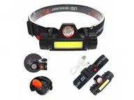 Latarki - LAMPA LATARKA CZOŁOWA LED 3W+COB Z AKUMULATOREM - miniaturka - grafika 1