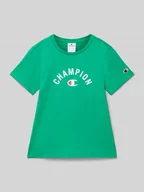 Koszulki dla chłopców - T-shirt z nadrukiem z logo - miniaturka - grafika 1