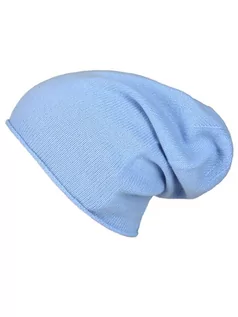 Czapki damskie - Zwillingsherz Kaszmirowa czapka beanie w kolorze błękitnym - grafika 1