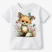 Koszulki dla dziewczynek - Koszulka dla dziecka z lisem - wzór lis19 - miniaturka - grafika 1