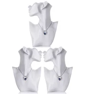 Biżuteria - akcesoria - zestaw 3 popiersi jubilerskich w kolorze białym popiersie manekina jubilerskiego stojak na biżuterię do naszyjników, kolczyków manekin kobiecy głowa / ramię do prezentacji biżuterii stojak na naszyjnik ekspozytor kolczyków - miniaturka - grafika 1