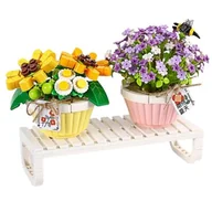 Klocki - Klocki plastikowe QBI Kwiaty w doniczkach 1081312 - miniaturka - grafika 1