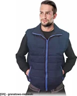 Kamizelki męskie - R.E.I.S. PERKOZ - Bezrękawnik ocieplany pikowany, tkany - granatowo-niebieski L - miniaturka - grafika 1