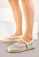 Espadryle damskie - Beżowe Ażurowe Espadryle z Plecionką Rineviella - miniaturka - grafika 1