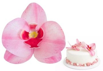 Jadalna dekoracja na tort Storczyk waflowy 3D Różowe Rose Decor 10 szt.